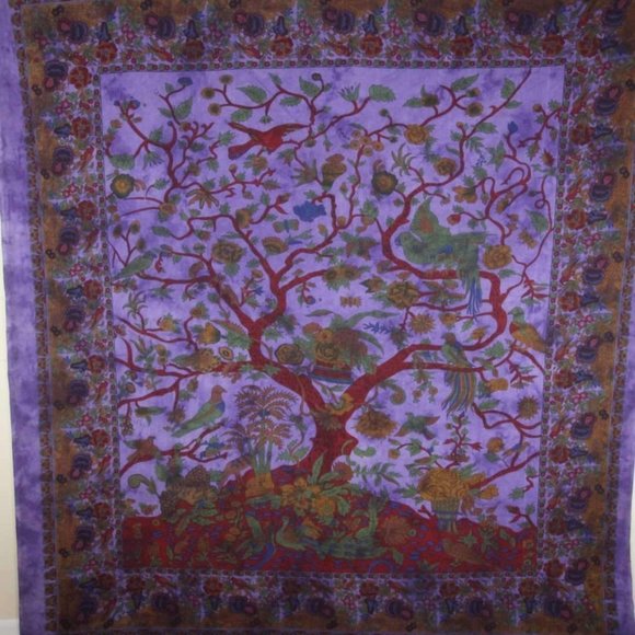 Tree of Life Birds Tapestry - Picture 2 of 3
